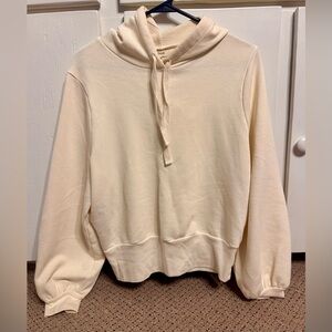 Madewell Women’s Balloon Sleeve Cream Hoodie - Size Large